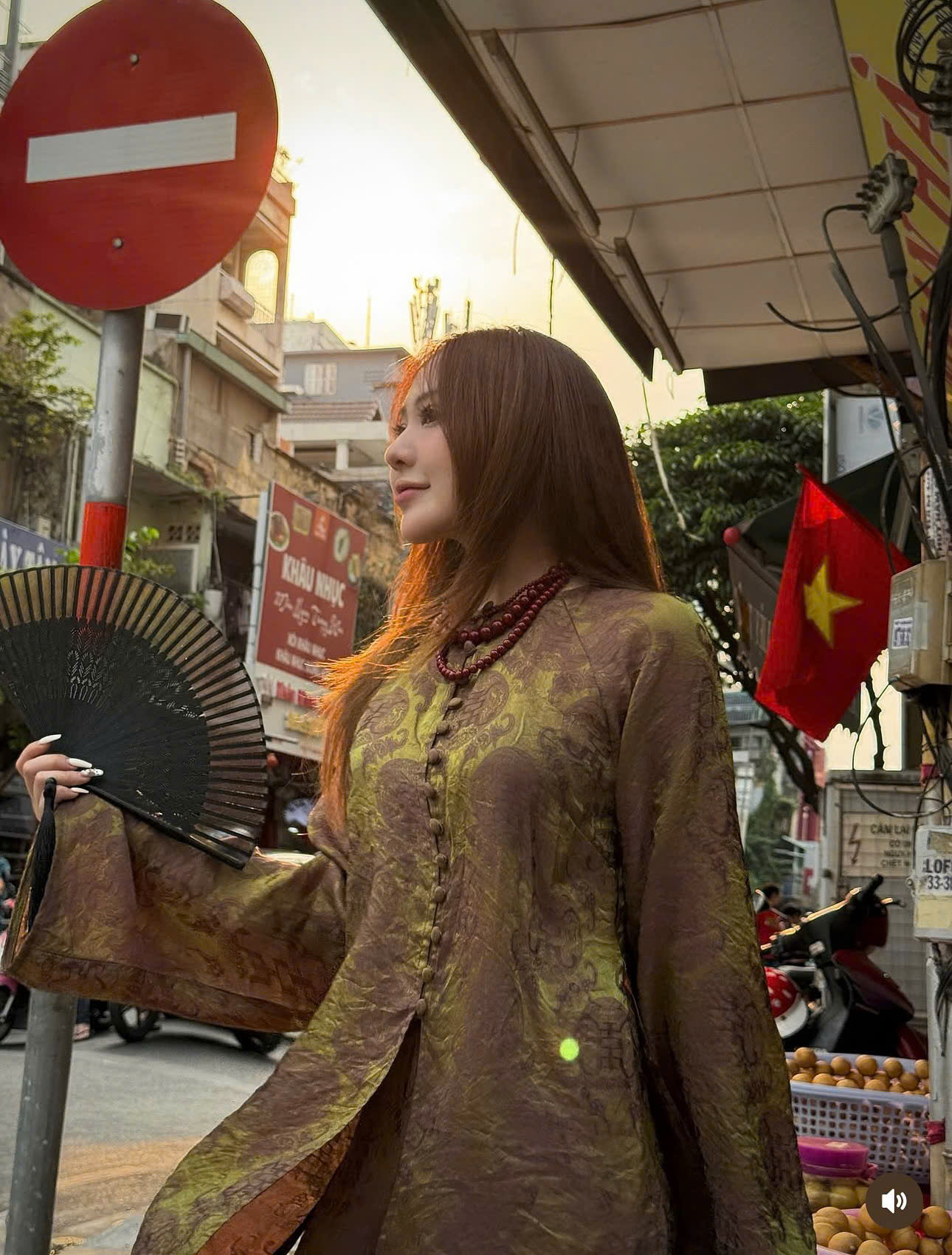Pháp phục cổ tàu đi chùa , dáng suông