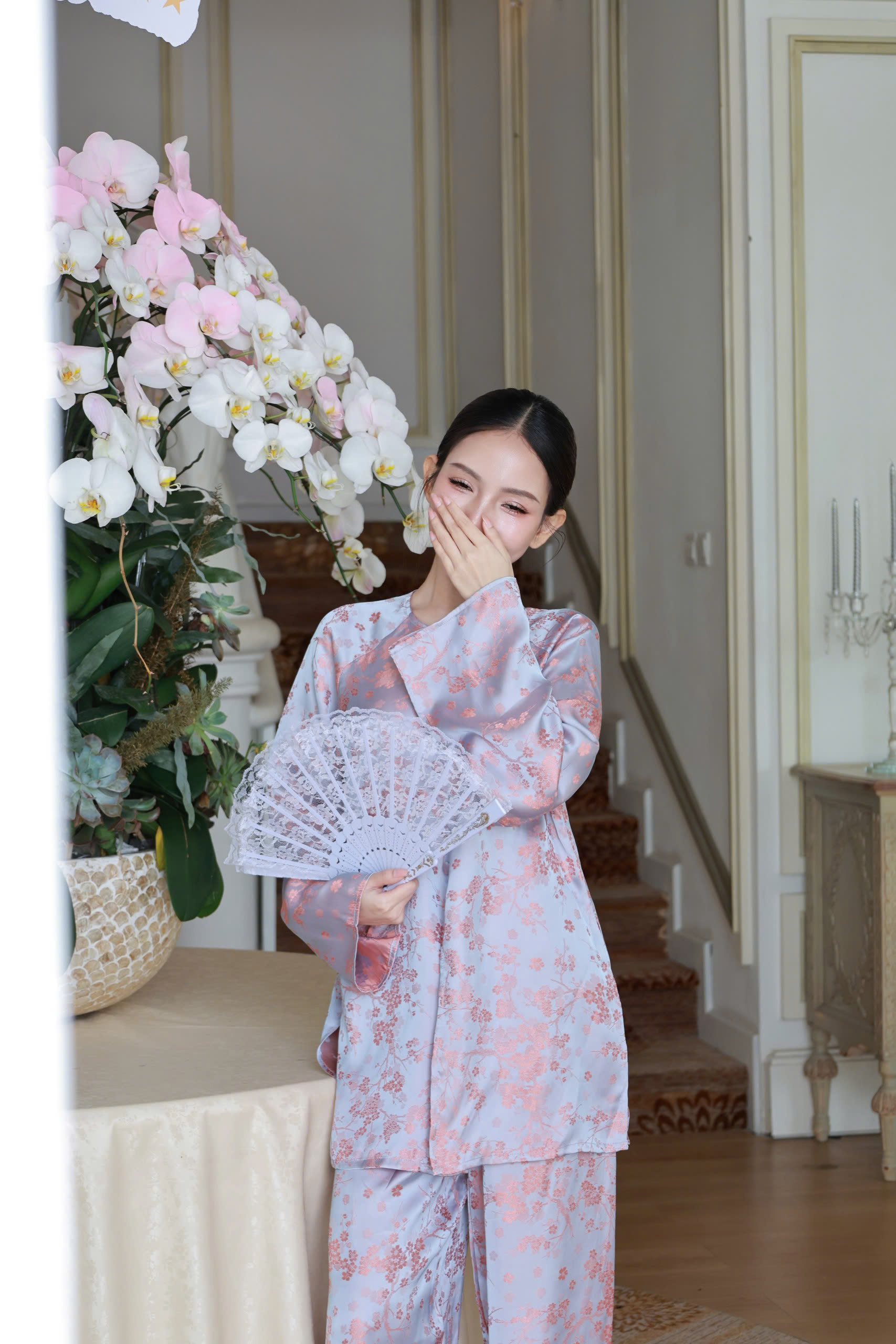 Pháp Phục Bà Ba lụa tơ tằm hoạ tiết KT1 - ảnh 6